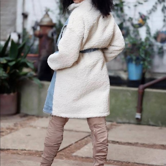 Sherpa and denim jacket - Picture 3 of 5